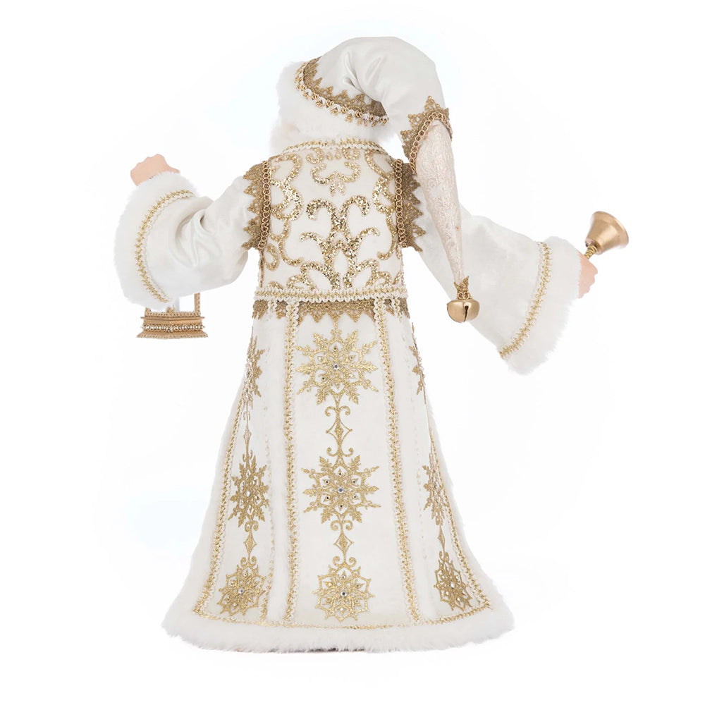 Katherine's Collection Kerst - Bells of Brilliance - Golden Leaf Santa w/ LED Lantern - 44cm