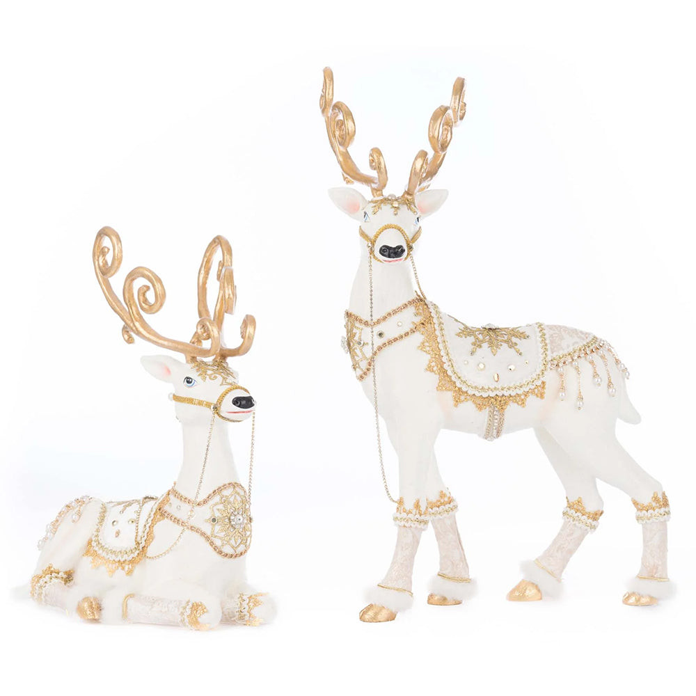 Katherine's Collection Christmas - Bells of Brilliance - Deer - set of 2 - 38cm