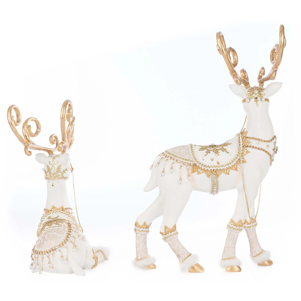 Katherine's Collection Christmas - Bells of Brilliance - Deer - set of 2 - 38cm