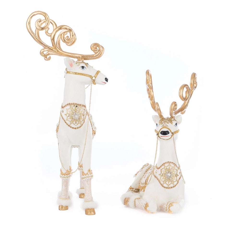Katherine's Collection Christmas - Bells of Brilliance - Deer - set of 2 - 38cm