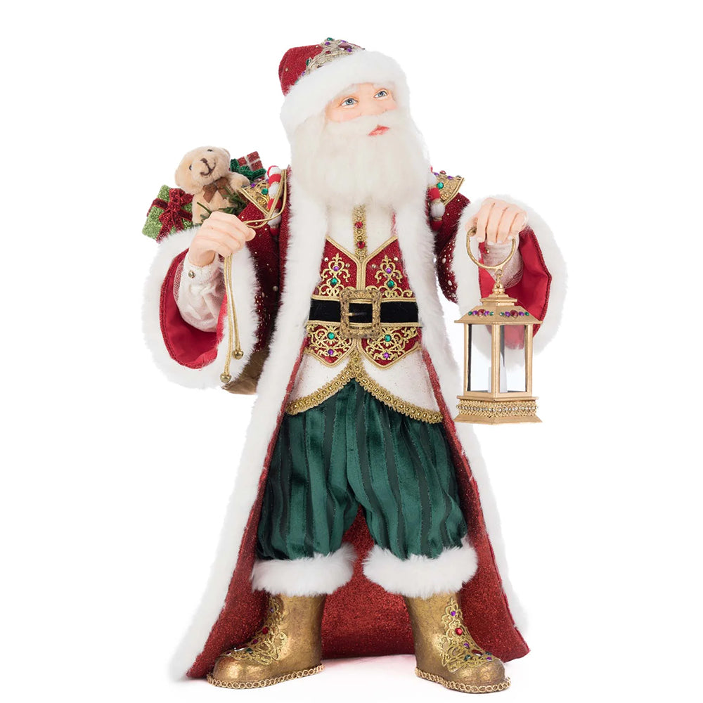 Katherine's Collection Kerst - Royal Christmas Ball - King Christopher Claus with LED Lantern - 46cm