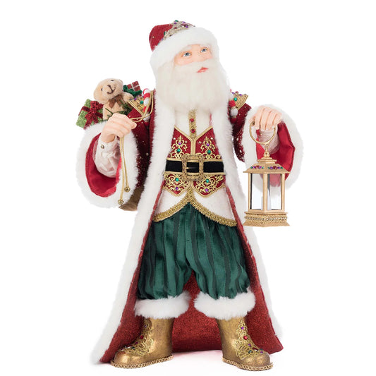 Katherine's Collection Christmas - Royal Christmas Ball - King Christopher Claus with LED Lantern - 46cm