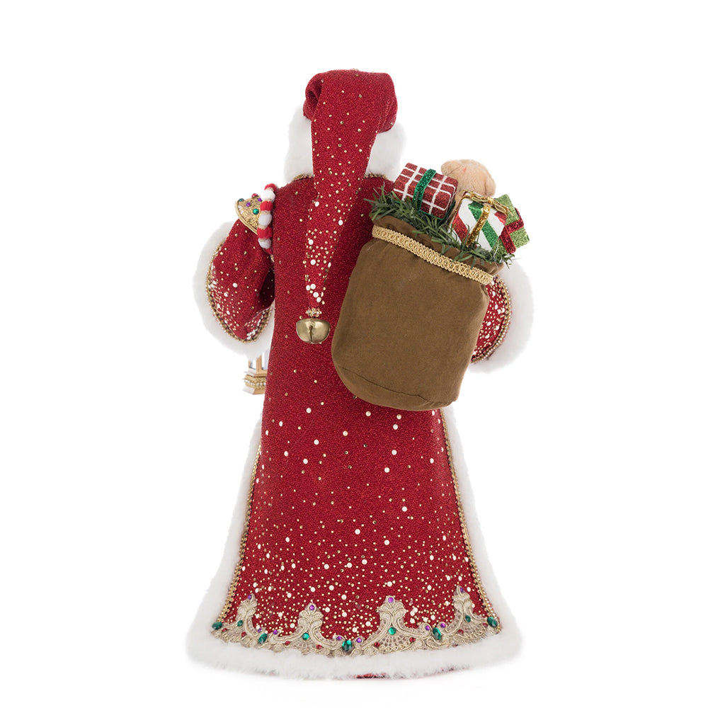 Katherine's Collection Kerst - Royal Christmas Ball - King Christopher Claus with LED Lantern - 46cm