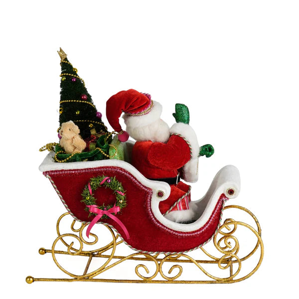 Katherine's Collection Christmas - Merry and Magnificent Christmas - Papa Noel with Sleigh Tabletop - 37cm