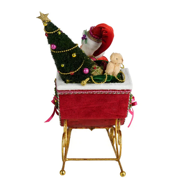 Katherine's Collection Christmas - Merry and Magnificent Christmas - Papa Noel with Sleigh Tabletop - 37cm