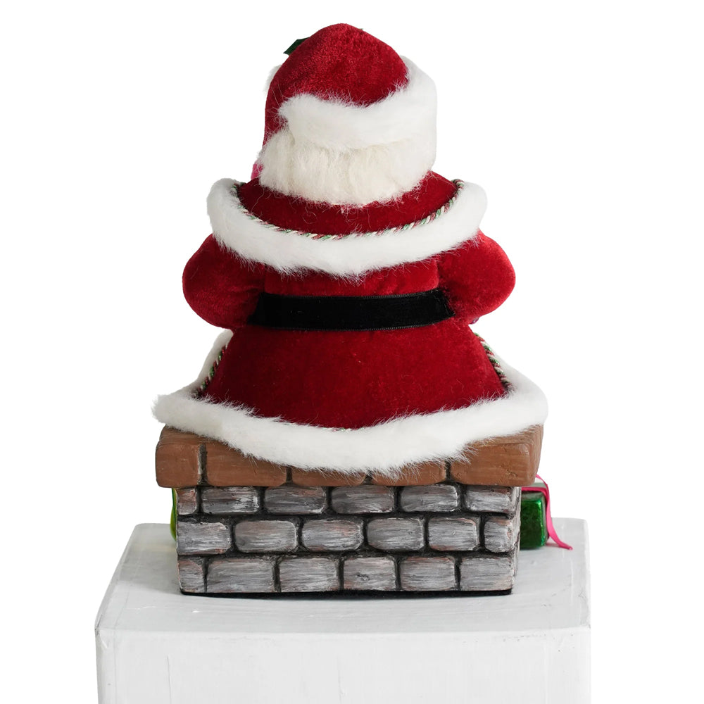 Katherine's Collection Christmas - Merry and Magnificent Christmas - Santa on Chimney Stocking Holder - 22cm
