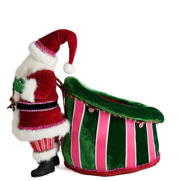 Katherine's Collection Kerst - Merry and Magnificent Christmas - Papa Noel and Bag Candy Holder - 32cm