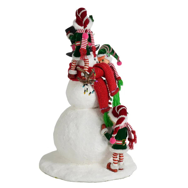 Katherine's Collection Christmas - Merry and Magnificent Christmas - Merry Snowman With Elves - 46cm