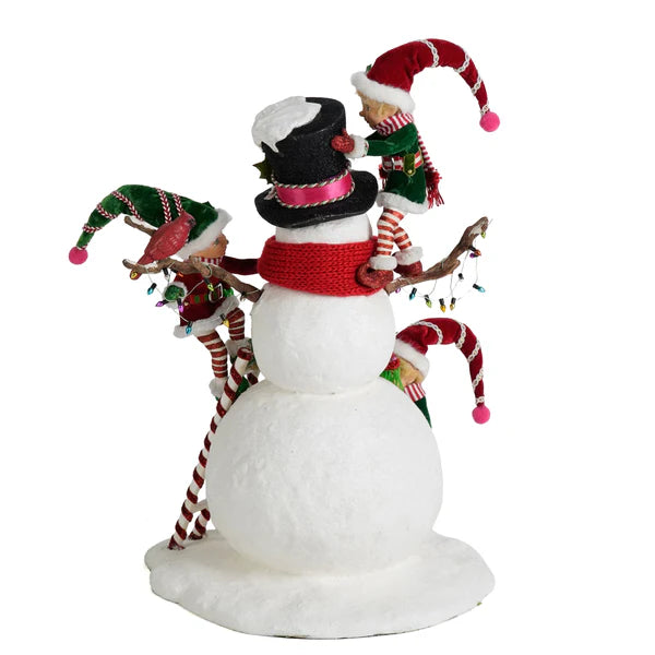 Katherine's Collection Christmas - Merry and Magnificent Christmas - Merry Snowman With Elves - 46cm