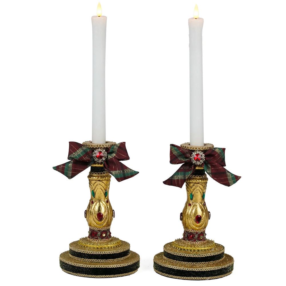 Katherine's Collection Christmas - Timeless Tidings - Candlesticks - set of 2 - 42cm