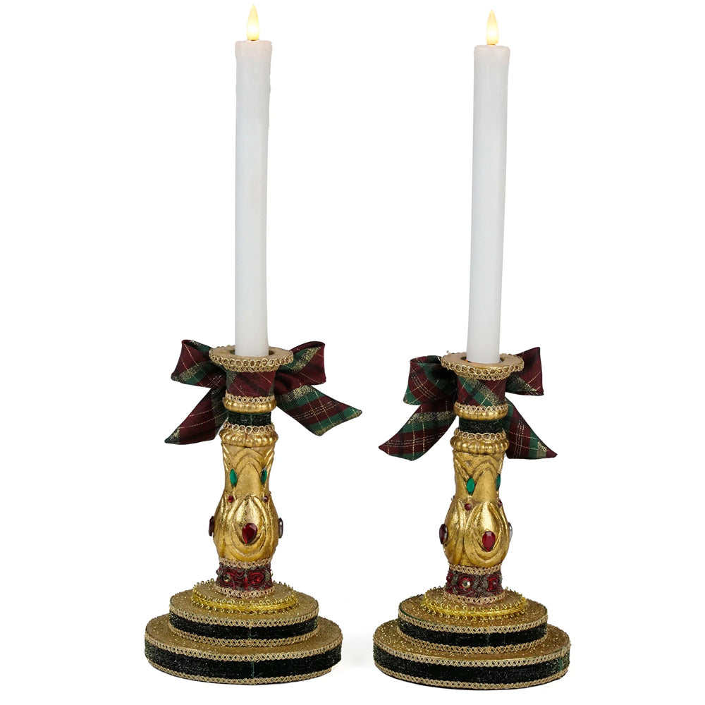 Katherine's Collection Christmas - Timeless Tidings - Candlesticks - set of 2 - 42cm