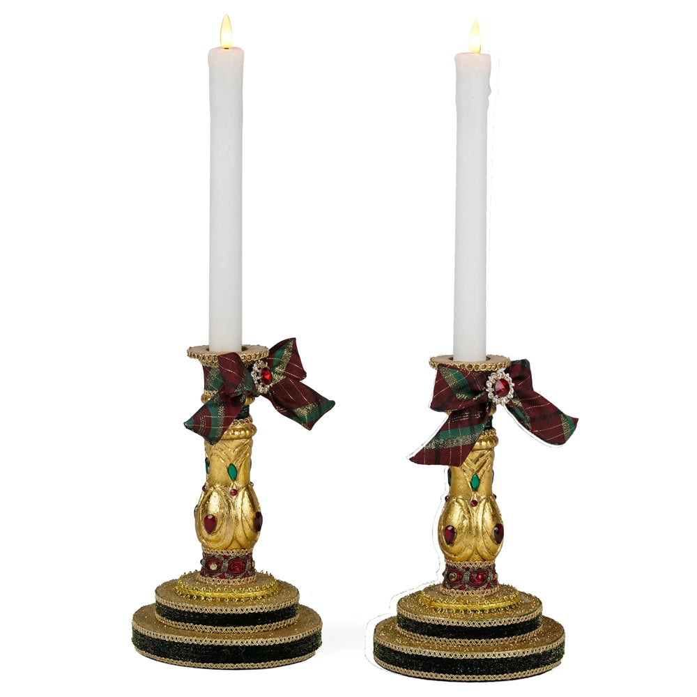 Katherine's Collection Christmas - Timeless Tidings - Candlesticks - set of 2 - 42cm