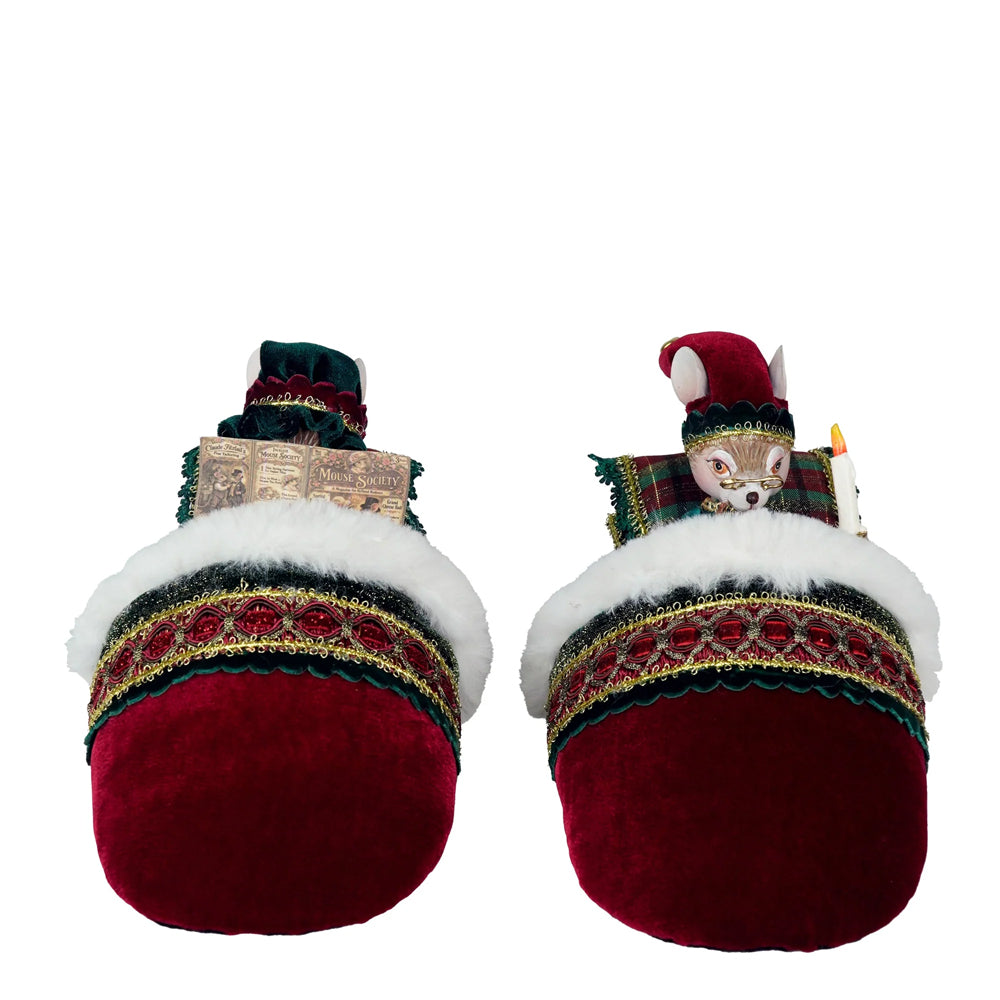 Katherine's Collection Kerst - Timeless Tidings - Mr and Mrs Fromage - set of 2 - 32cm
