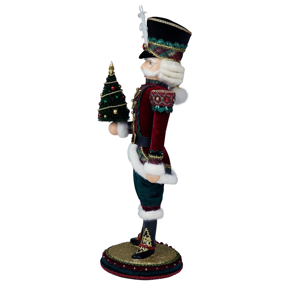 Katherine's Collection Kerst - Timeless Tidings - Nutcracker with Tree Tabletop - 46cm