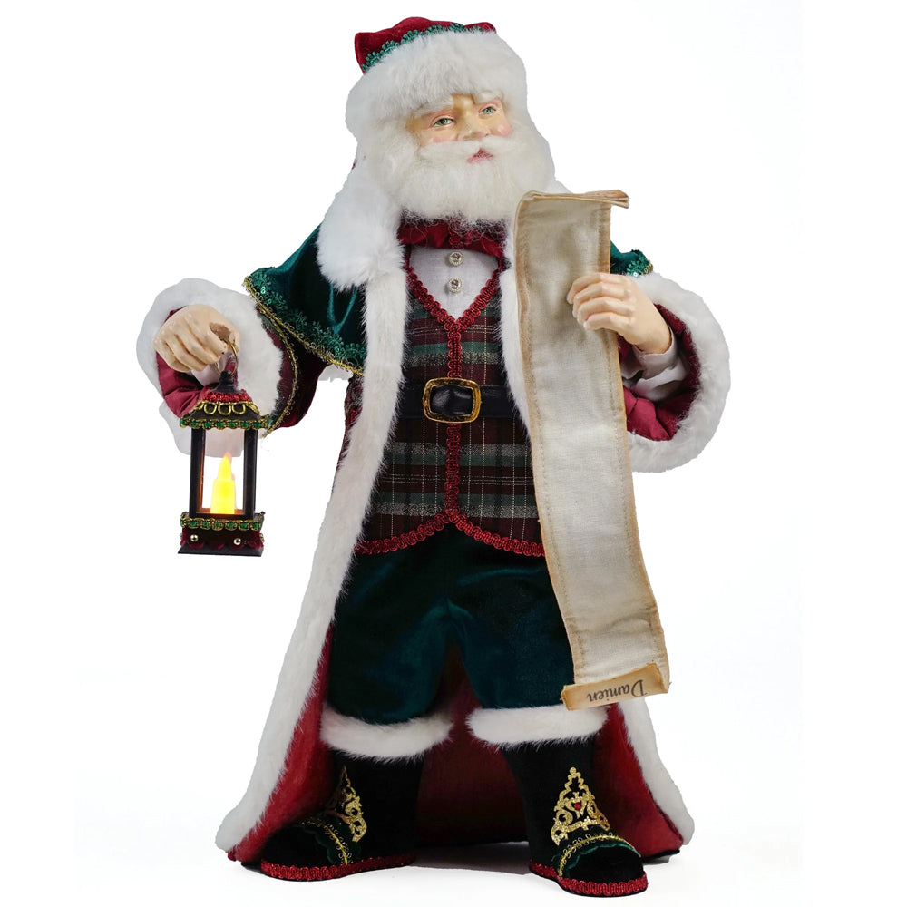 Katherine's Collection Christmas - Timeless Tidings - Christopher Tidings Santa w/ LED Lantern - 44cm