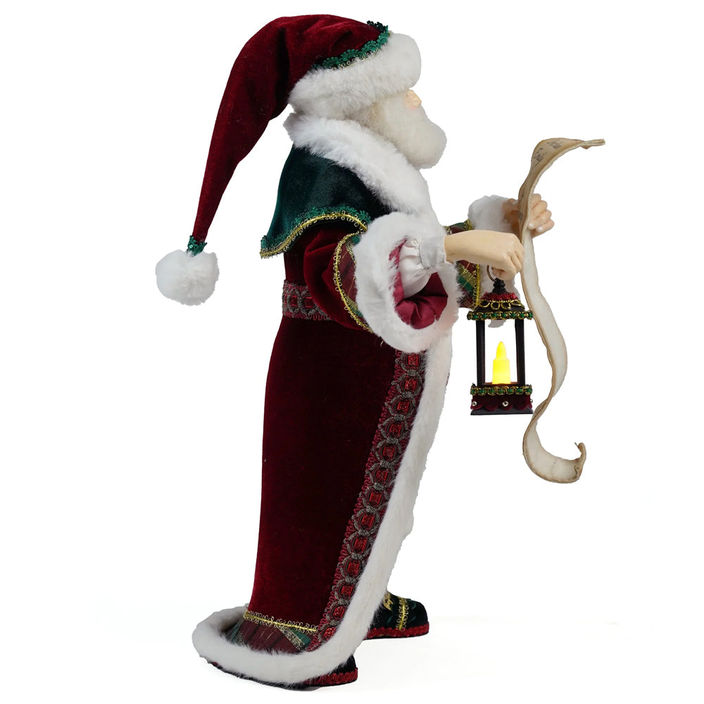 Katherine's Collection Christmas - Timeless Tidings - Christopher Tidings Santa w/ LED Lantern - 44cm