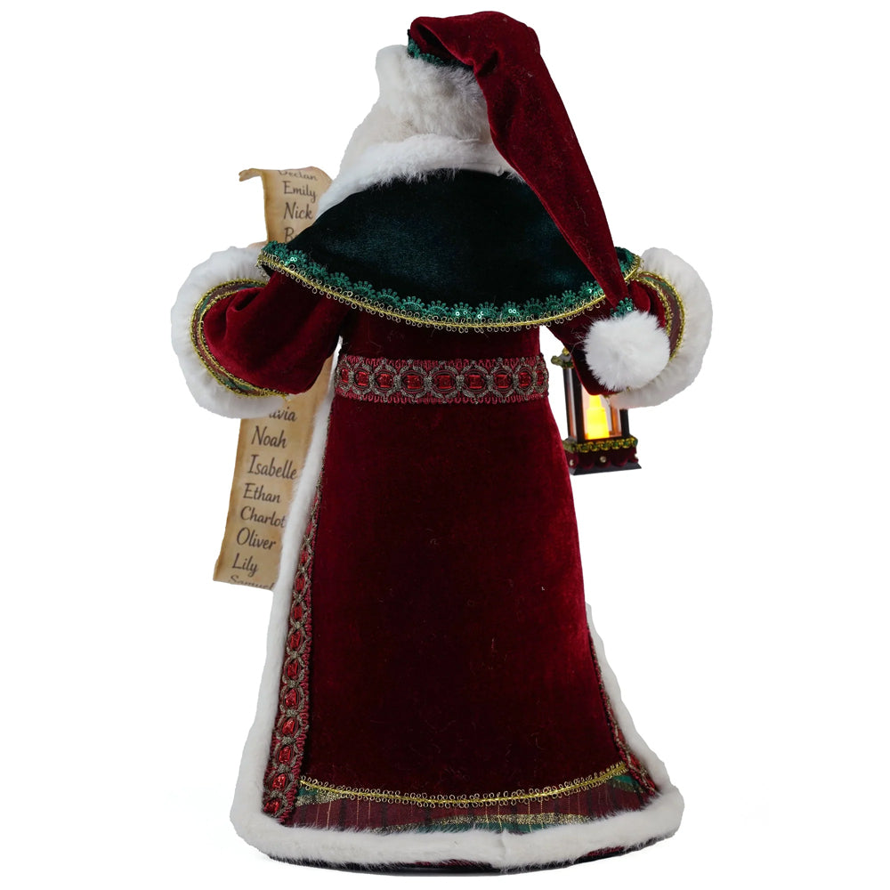 Katherine's Collection Christmas - Timeless Tidings - Christopher Tidings Santa w/ LED Lantern - 44cm