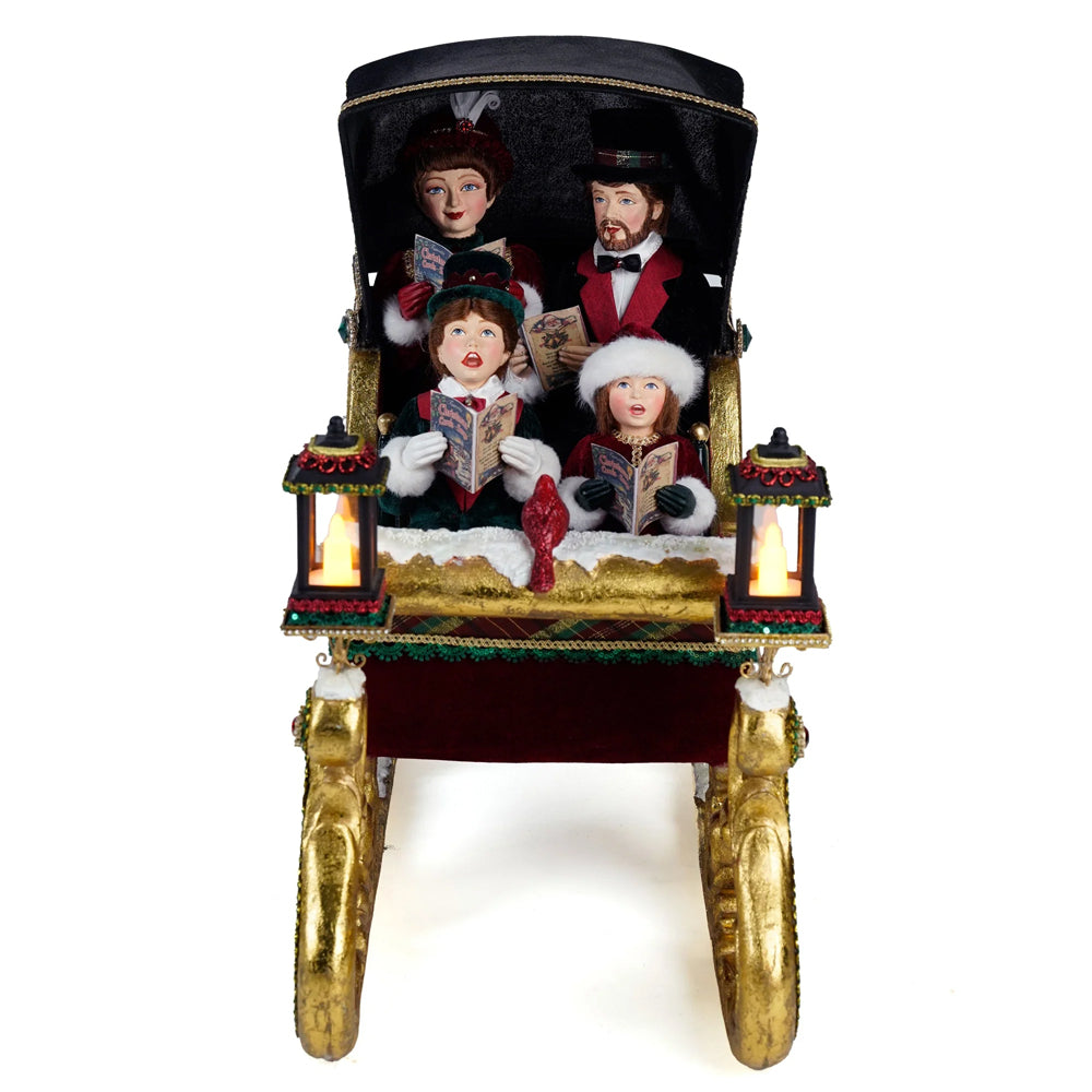 Katherine's Collection Kerst - Timeless Tidings - Carolers in Sleigh - 51cm