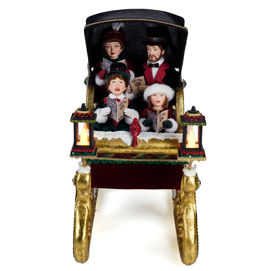 Katherine's Collection Christmas - Timeless Tidings - Carolers in Sleigh - 51cm