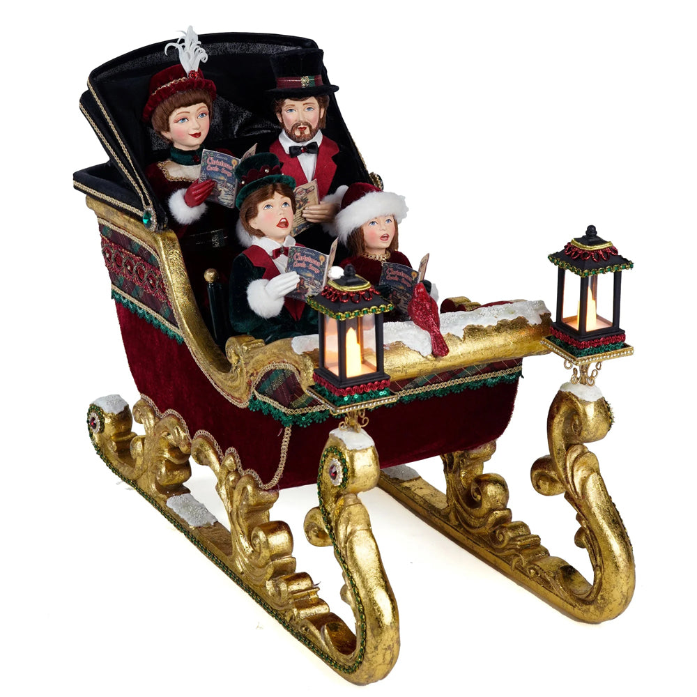 Katherine's Collection Kerst - Timeless Tidings - Carolers in Sleigh - 51cm