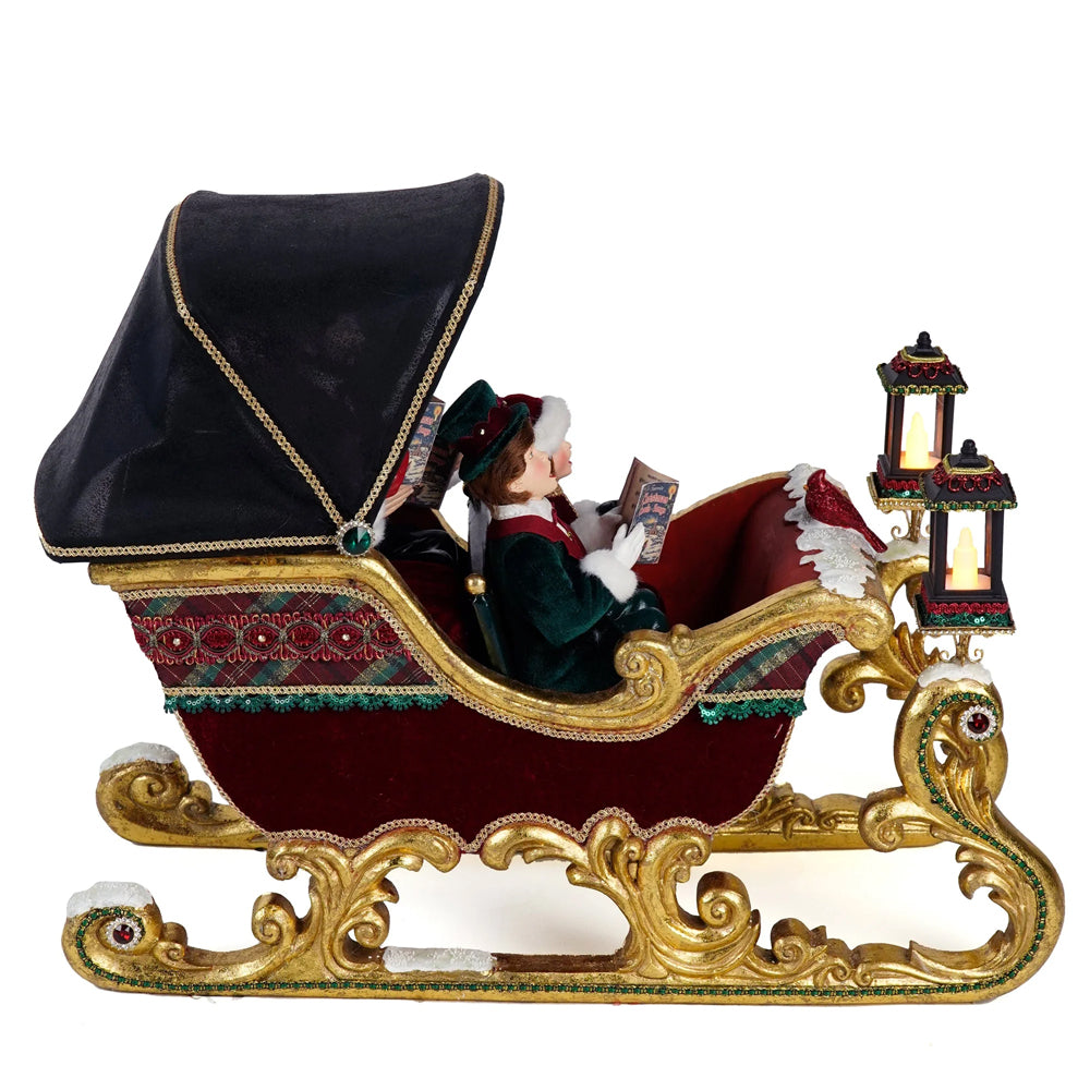 Katherine's Collection Kerst - Timeless Tidings - Carolers in Sleigh - 51cm