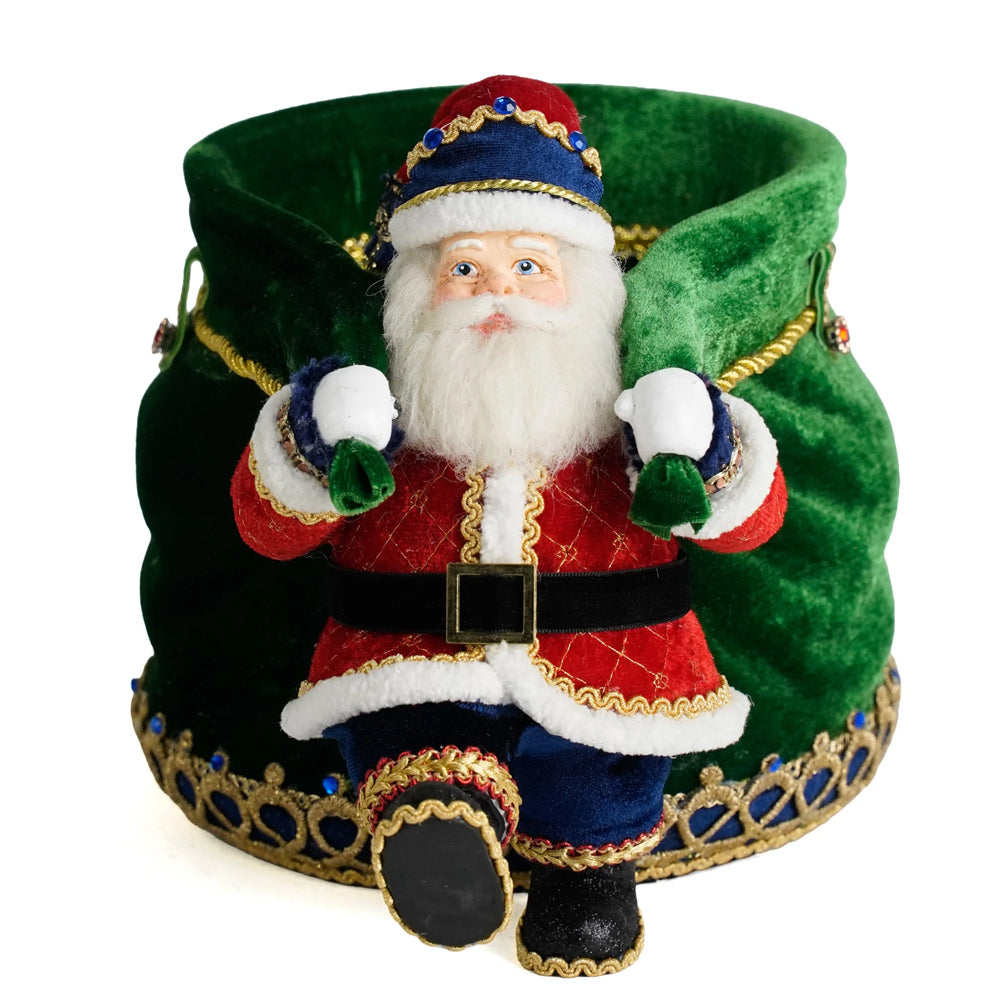 Katherine's Collection Kerst - Toy Soldier - Little Santa with BIG Candy Bag - 29cm