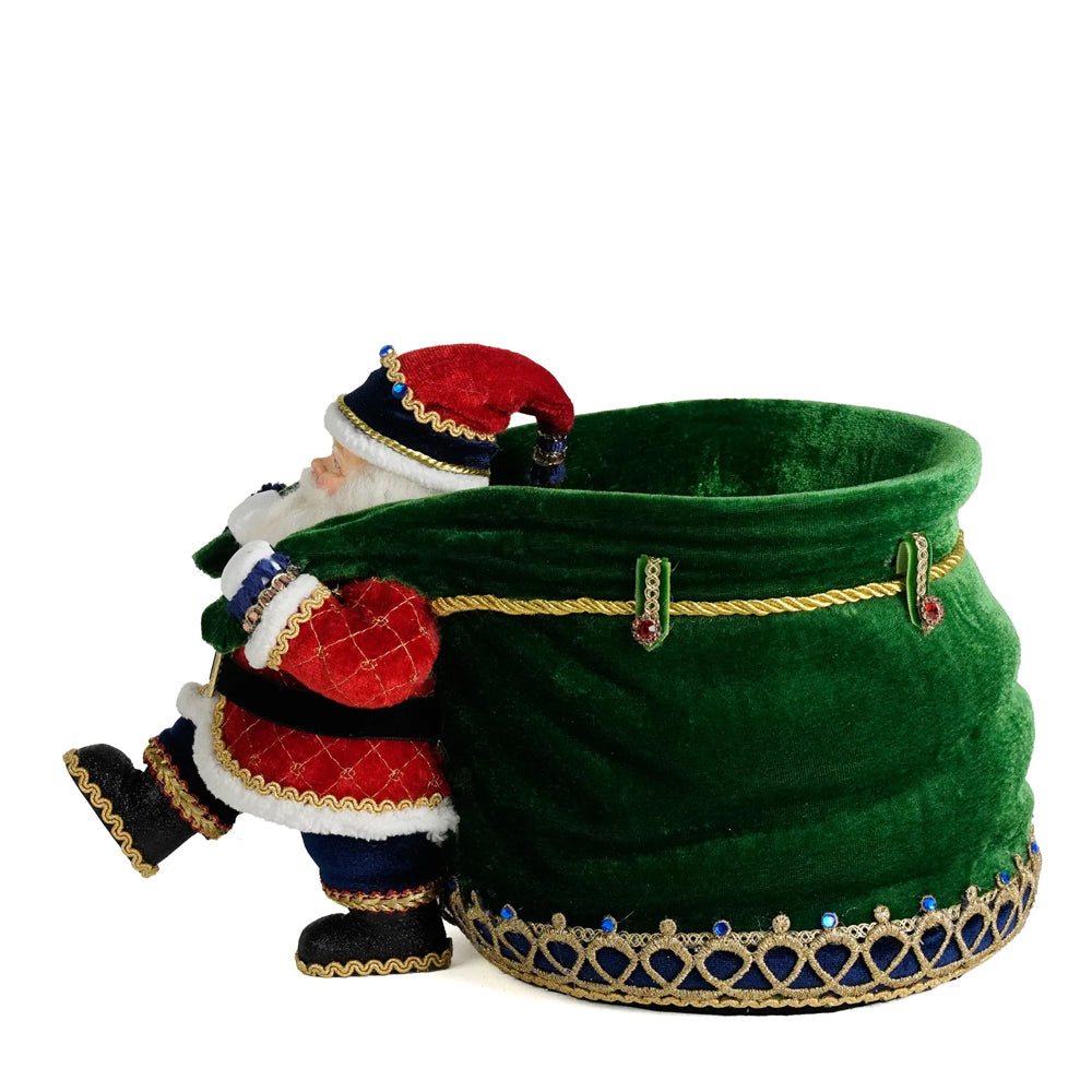 Katherine's Collection Kerst - Toy Soldier - Little Santa with BIG Candy Bag - 29cm