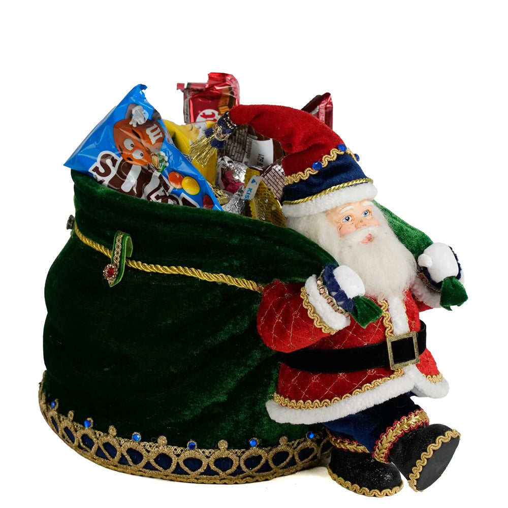 Katherine's Collection Kerst - Toy Soldier - Little Santa with BIG Candy Bag - 29cm
