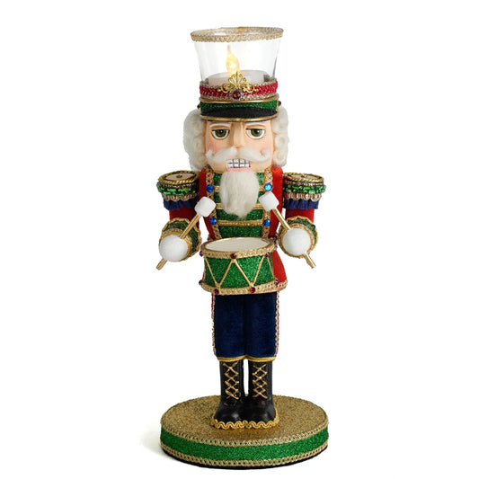 Katherine's Collection Christmas - Toy Soldier - Drumming Nutcracker Votive Holder - 28cm