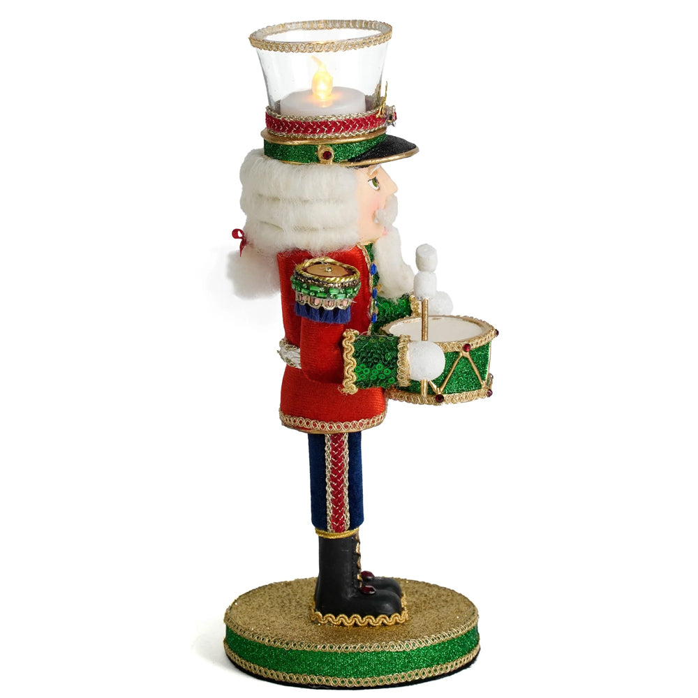 Katherine's Collection Kerst - Toy Soldier - Drumming Nutcracker Votive Holder - 28cm