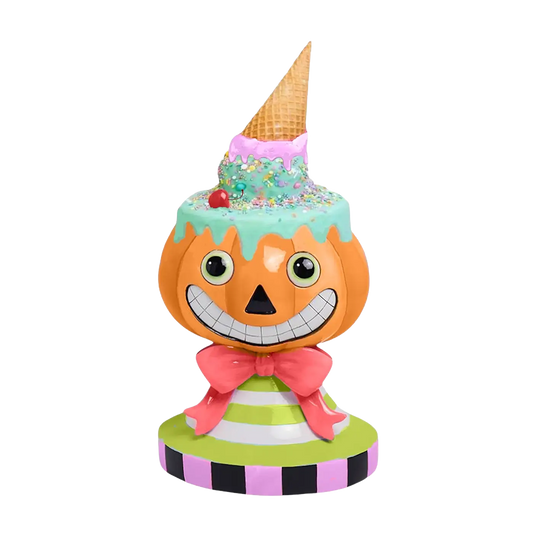 December Diamonds Halloween Decor - Melting Ice Cream Pumpkin - 46cm