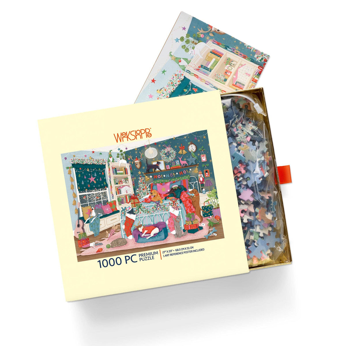 WerkShoppe Christmas Puzzle with Gold Foil - Christmas Morning - 1,000 Pieces