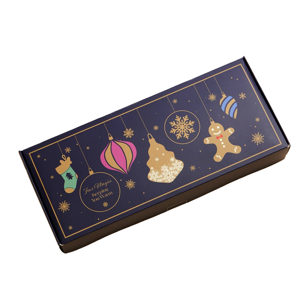 Viv! Christmas Kerst Cadeauset - 4 Paar Fluffy Kerstsokken in Geschenkdoos - rood roze