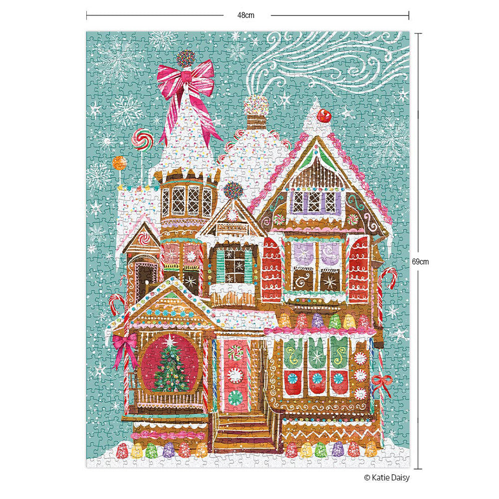 WerkShoppe Christmas Puzzle with Glitter - Gingerbread House - 1,000 Pieces