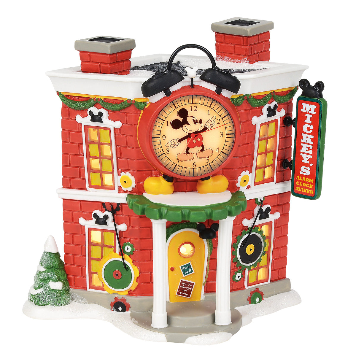 Department 56 Disney Village Christmas House - Mickey's Alarm Clock Shop - 17cm | Delivery ± 3 weeks