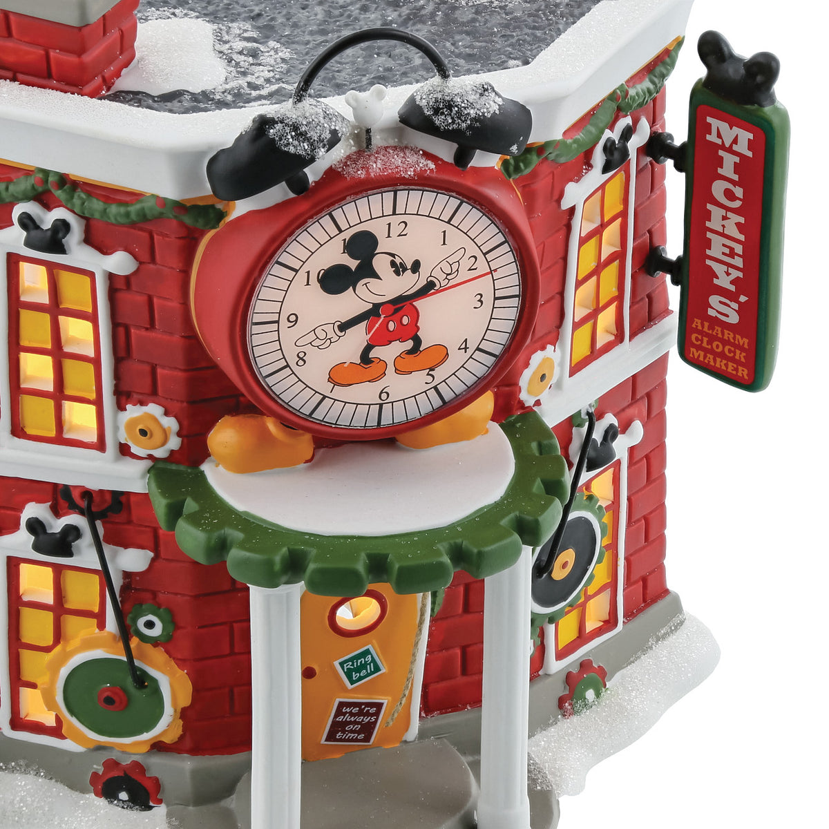 Department 56 Disney Village Christmas House - Mickey's Alarm Clock Shop - 17cm | Delivery ± 3 weeks