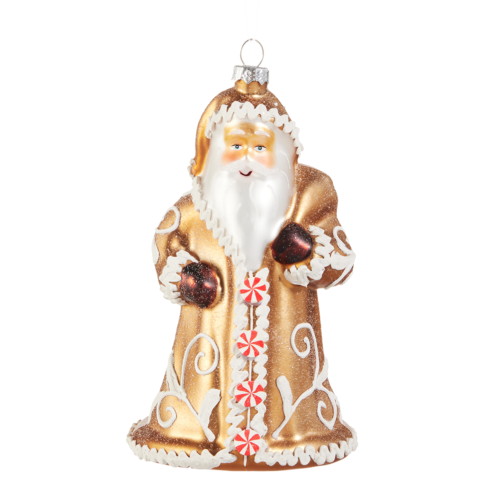 Viv! Christmas ornament - Gingerbread Santa Claus - glass - brown - 15cm