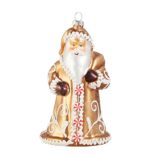 Viv! Christmas Kerstornament - Gingerbread Kerstman - glas - bruin - 15cm