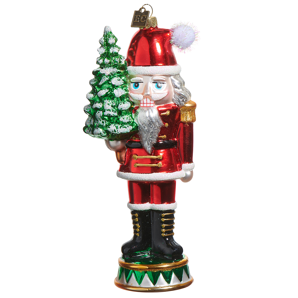 Viv! Christmas ornament - Nutcracker - glass - red green - 18cm