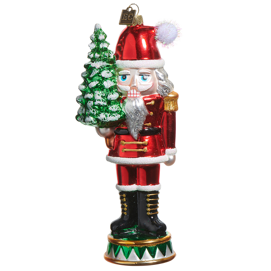 Viv! Christmas Weihnachtsanhänger – Nussknacker – Glas – Rot Grün – 18 cm
