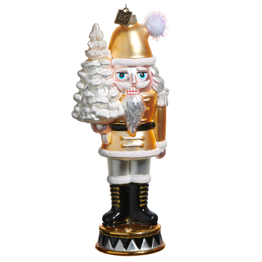Viv! Christmas Weihnachtsanhänger – Nussknacker – Glas – Gold Schwarz – 18 cm