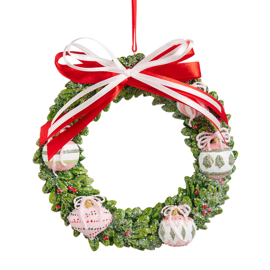 Viv! Christmas Weihnachtsanhänger - Weihnachtskranz mit Schleife - 13 cm