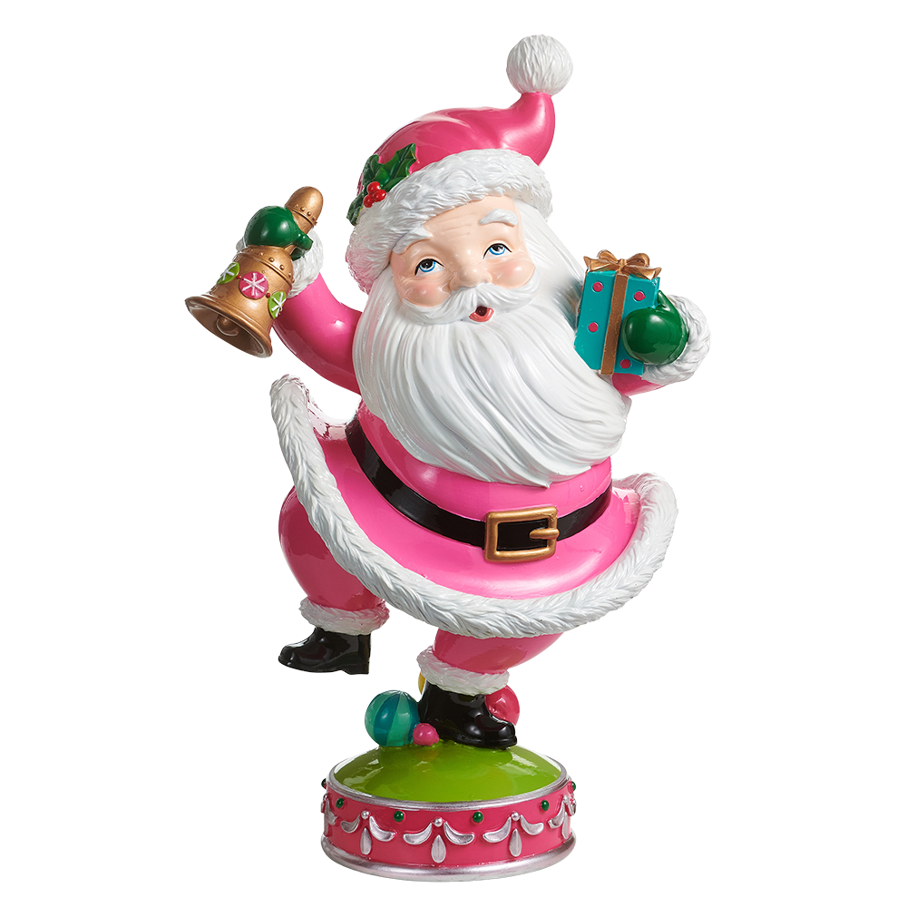 Viv! Christmas Weihnachtsfigur - Retro-Weihnachtsmann - Rosa - 41 cm