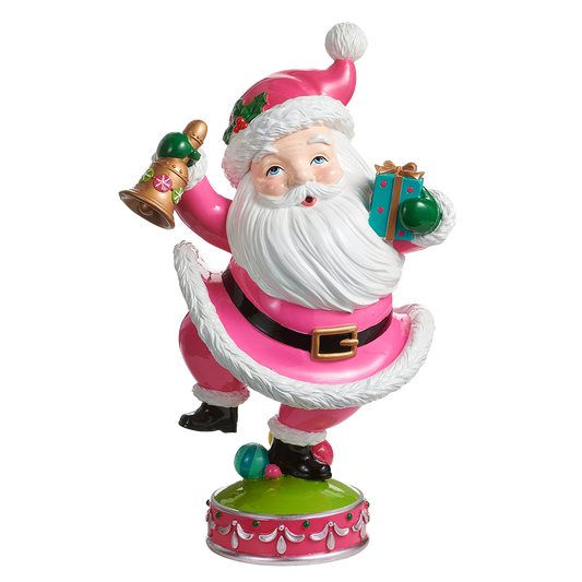 Viv! Christmas Weihnachtsfigur - Retro-Weihnachtsmann - Rosa - 41 cm