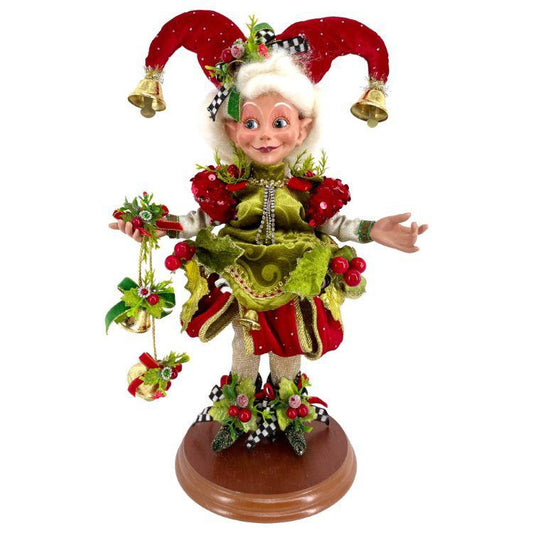 Mark Roberts Christmas Figurine - Small Holly Belle Elf Doll on Base - 32cm