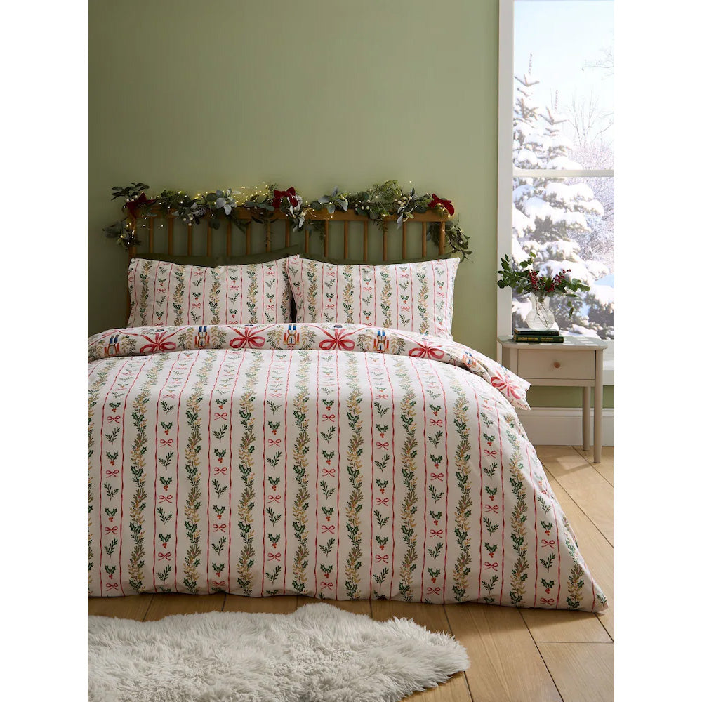 Viv! Christmas Duvet Cover - Nutcrackers & Bows - Reversible | Delivery ± 2 weeks