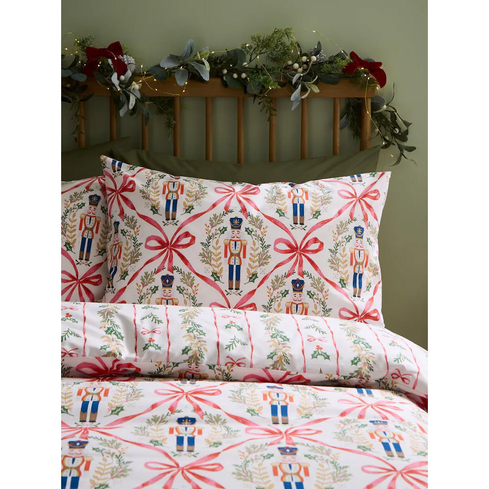 Viv! Christmas Duvet Cover - Nutcrackers & Bows - Reversible | Delivery ± 2 weeks