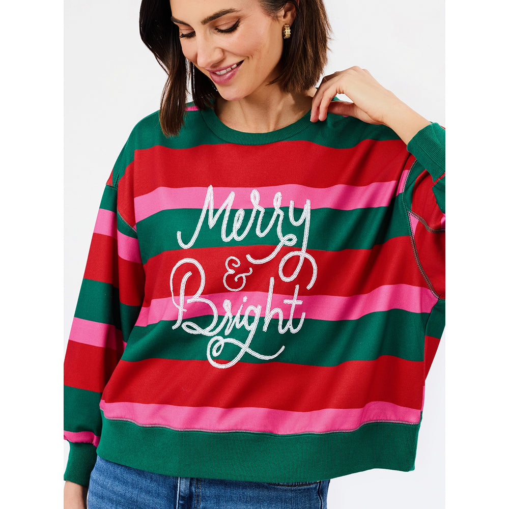 Mary Square Apparel - Women's Christmas Sweatshirt 'Merry & Bright'