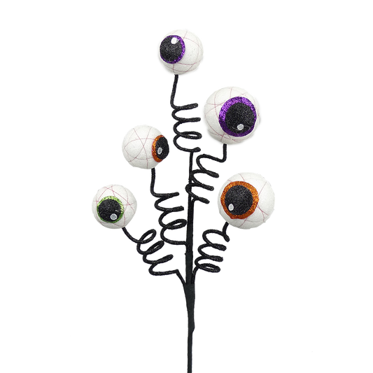 Viv! Christmas Halloween Decoratie - Krullende Decoratietak met Oogballen - 40 cm