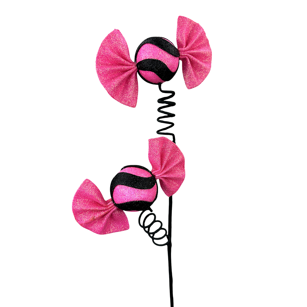 Viv! Christmas Halloween Decor - Pink Glitter Candy Pick - 58cm